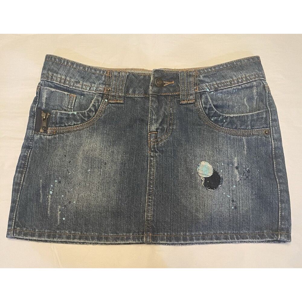 Rue 21 Denim Mini Skirt Size 1/2 Retro Y2K